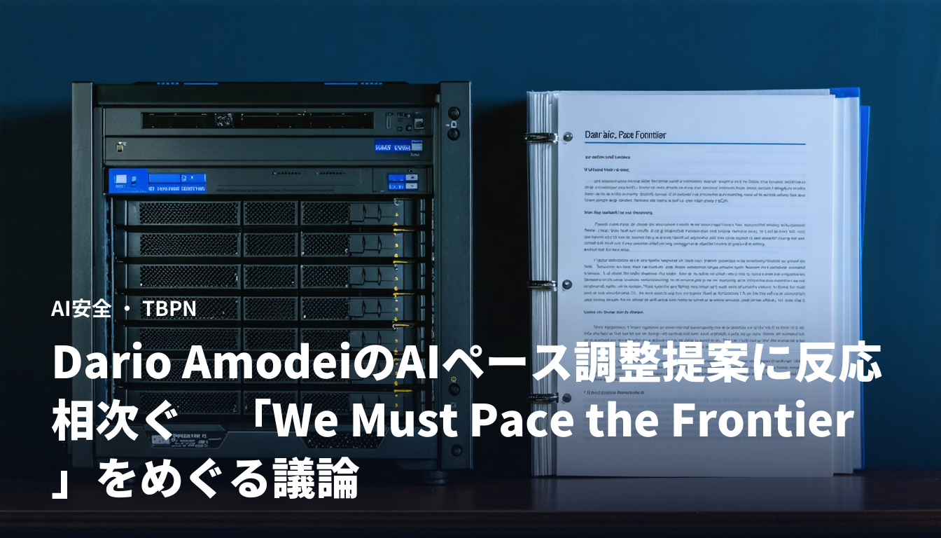 Dario AmodeiのAIペース調整提案に反応相次ぐ 「We Must Pace the Frontier」をめぐる議論