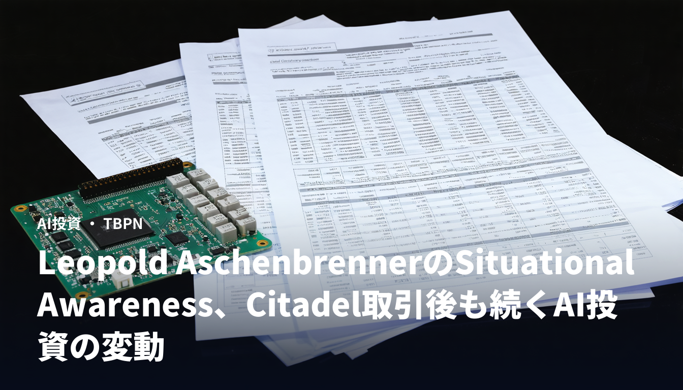 Leopold AschenbrennerのSituational Awareness、Citadel取引後も続くAI投資の変動