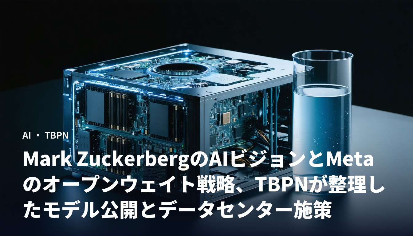 Mark ZuckerbergのAIビジョンとMetaのオープンウェイト戦略、TBPNが整理したモデル公開とデータセンター施策