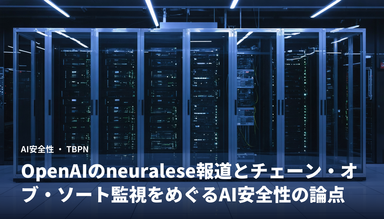 OpenAIのneuralese報道とチェーン・オブ・ソート監視をめぐるAI安全性の論点