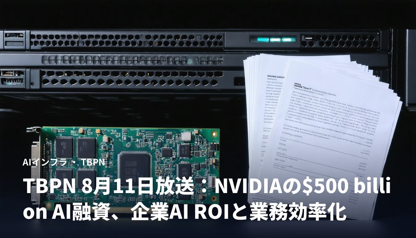 TBPN 8月11日放送:NVIDIAの$500 billion AI融資、企業AI ROIと業務効率化