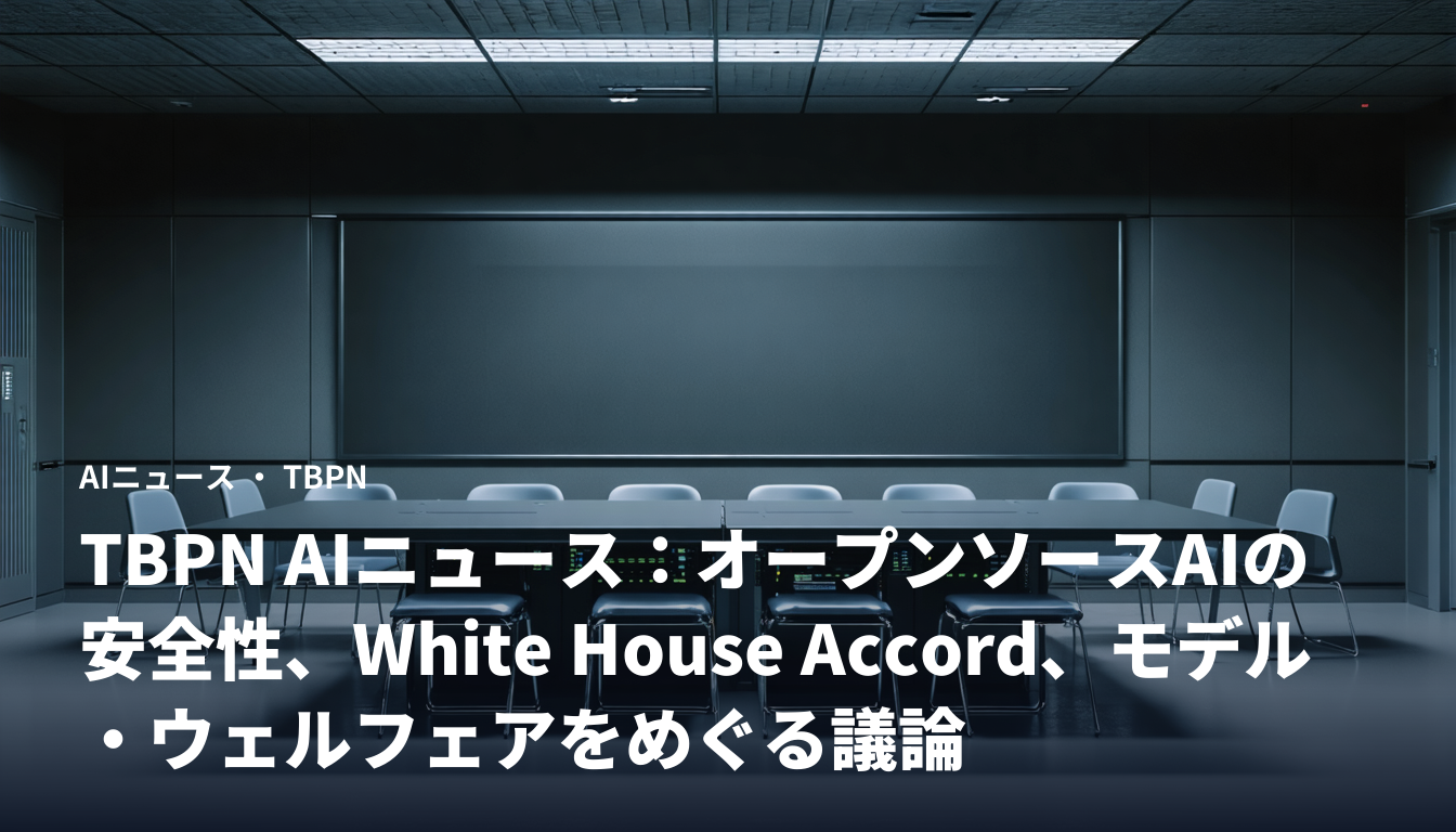 TBPN AIニュース:オープンソースAIの安全性、White House Accord、モデル・ウェルフェアをめぐる議論