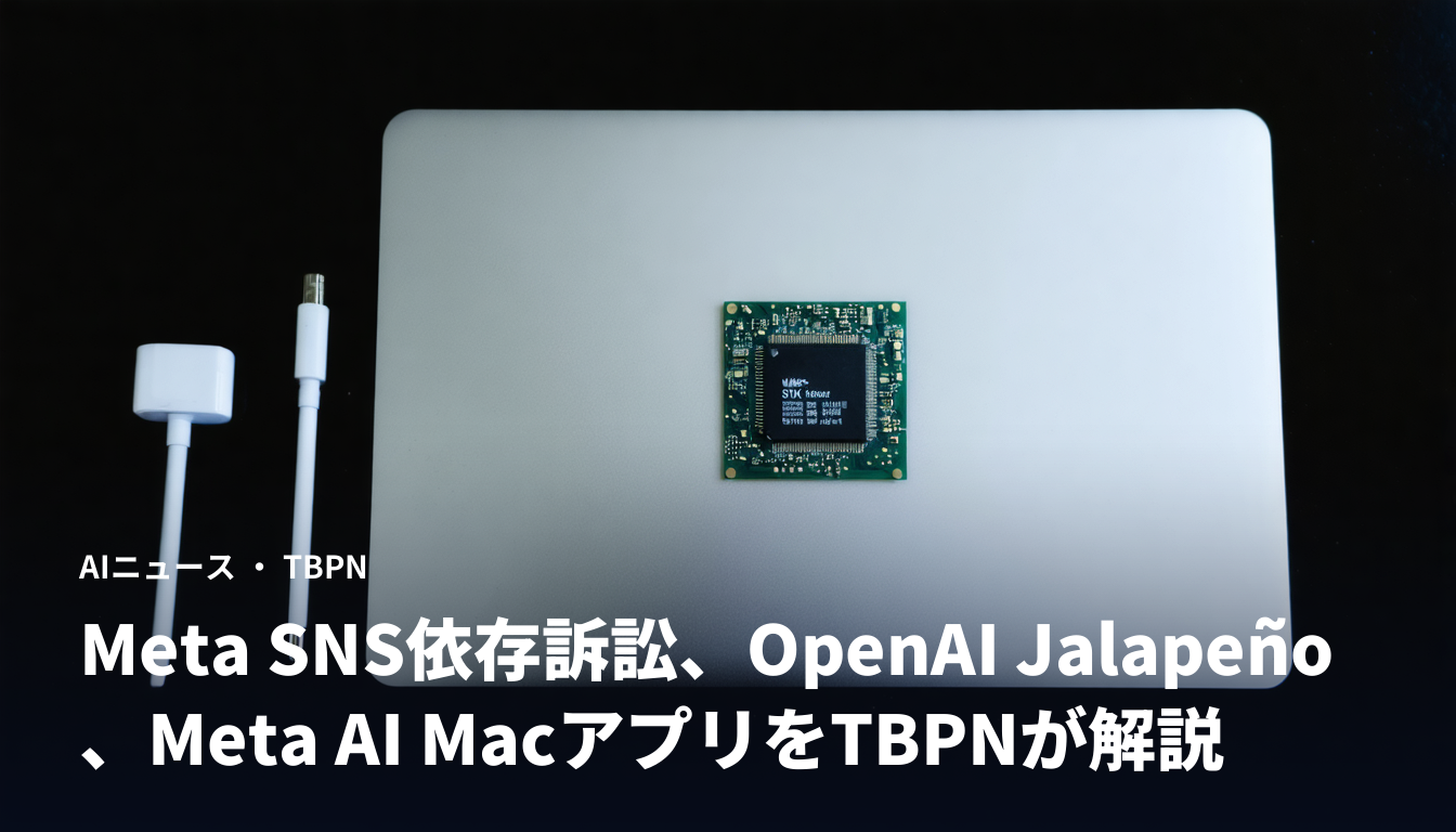 Meta SNS依存訴訟、OpenAI Jalapeño、Meta AI MacアプリをTBPNが解説