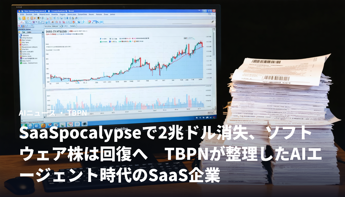 SaaSpocalypseで2兆ドル消失、ソフトウェア株は回復へ TBPNが整理したAIエージェント時代のSaaS企業