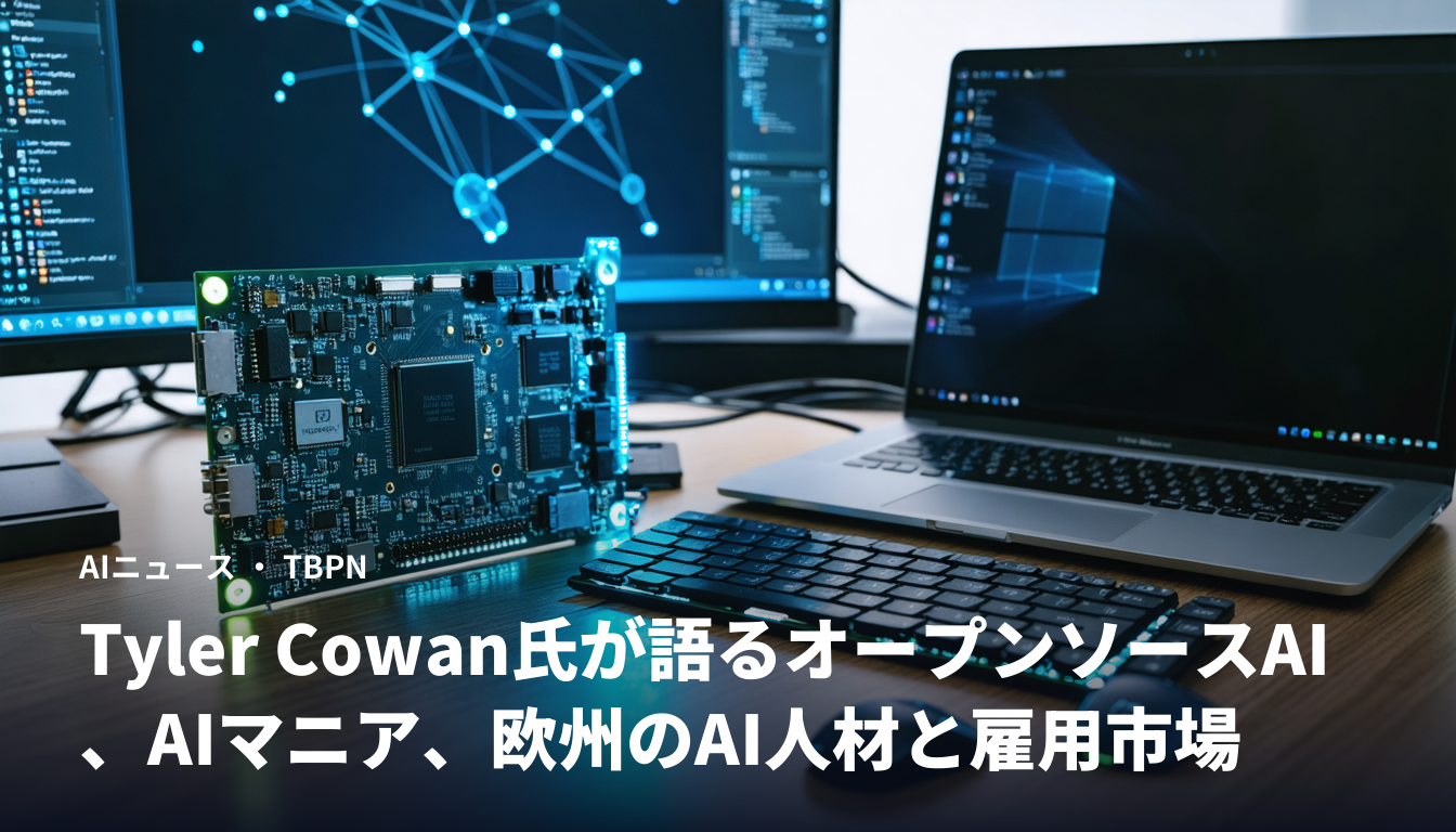 Tyler Cowan氏が語るオープンソースAI、AIマニア、欧州のAI人材と雇用市場
